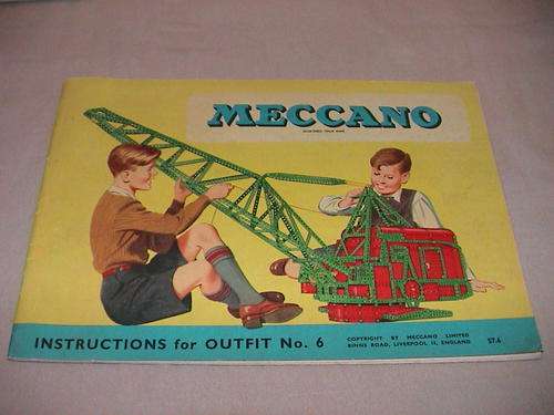 MECCANO INSTRUCTION BOOK 1957 FOR OUTFIT NO 6 USED CONDITION