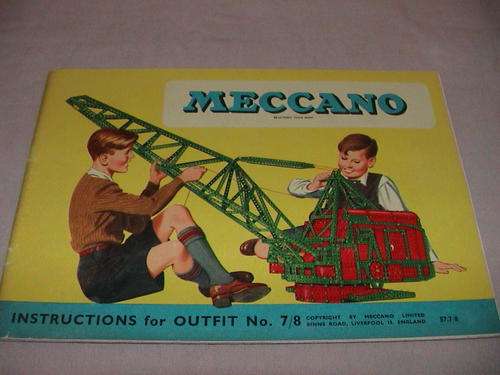 MECCANO INSTRUCTION BOOK 1957 FOR OUTFITS NO 7/8 USED CONDITION