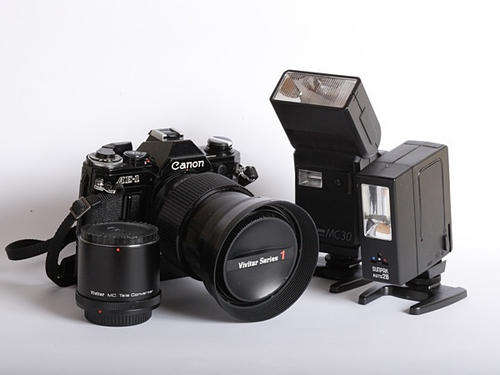 Canon AE1 with accessories