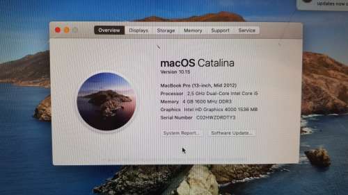 MacBook Pro `Core i5` 2.5 13` Mid-2012, 4GB RAM 500GB - Cracked Screen