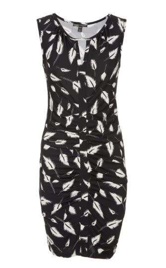 LEAF PRINT BLACK/WHITE DRESS - CRAVE (MED)