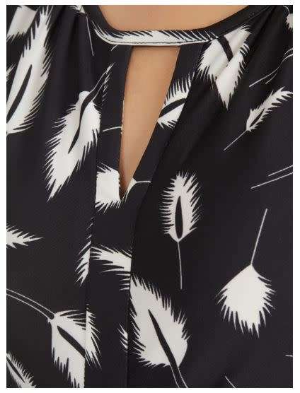 LEAF PRINT BLACK/WHITE DRESS - CRAVE (MED)