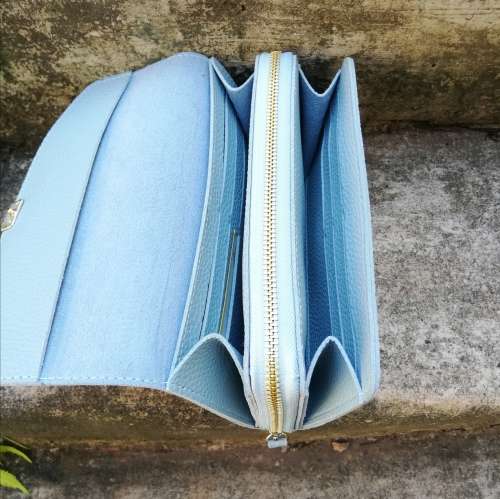 LADIES WALLET / PURSE - DUCK EGG (LARGE)