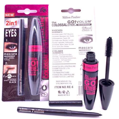 MILLION PAULINE MASCARA and EYELINER COMBO - BLACK WATERPROOF