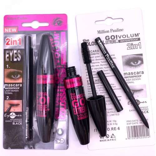 MILLION PAULINE MASCARA and EYELINER COMBO - BLACK WATERPROOF