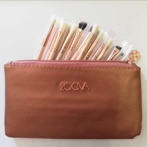 ZOEVA 13pc MAKEUP BRUSH SET IN BAG - ROSE GOLD
