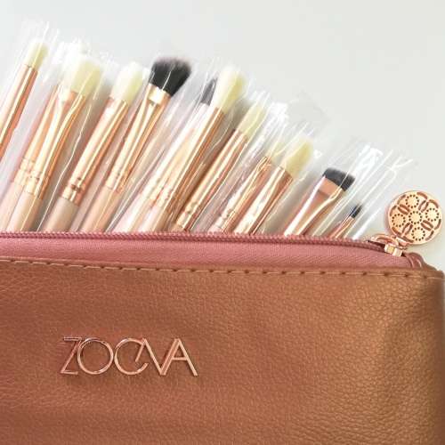 ZOEVA 13pc MAKEUP BRUSH SET IN BAG - ROSE GOLD