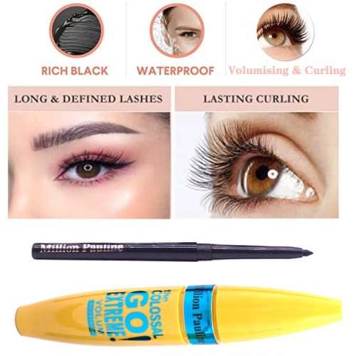 WATERPROOF MASCARA EYELINER COMBO - BLACK