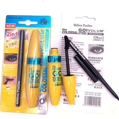 WATERPROOF MASCARA EYELINER COMBO - BLACK