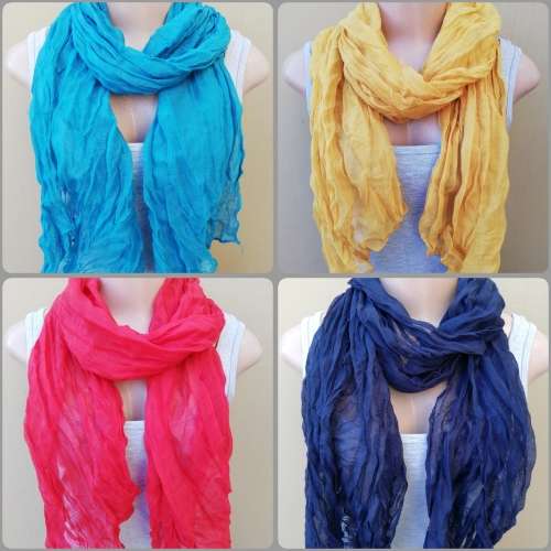 PACK OF 4 SCARVES - DIFFERENT PLAIN COLORS