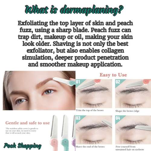 DERMAPLANING TOOL - 2 X FOLDING BLADES (YELLOW)