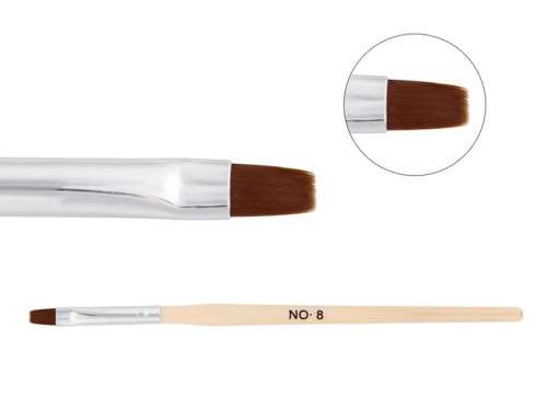 GEL NAIL BRUSH NO8 WOODEN HANDLE
