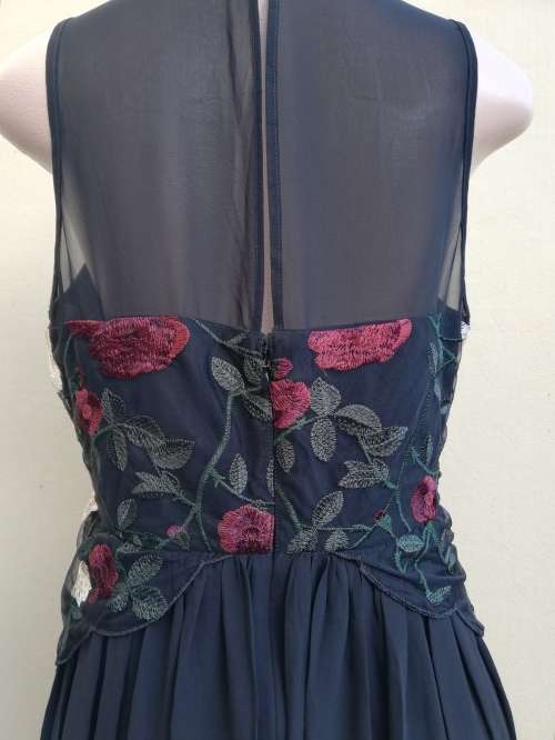 BLACK CHIFFON DRESS WITH EMBROIDERY - MARKS AND SPENCER (16)