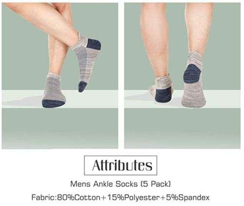 MENS REINFORCED ANKLE SOCKS - 12 PAIRS MOTTEE ZCONIA