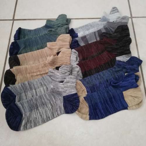 MENS REINFORCED ANKLE SOCKS - 12 PAIRS MOTTEE ZCONIA
