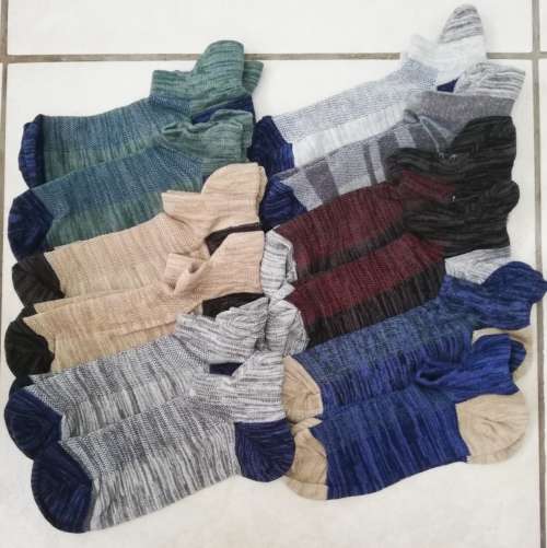 MENS REINFORCED ANKLE SOCKS - 12 PAIRS MOTTEE ZCONIA