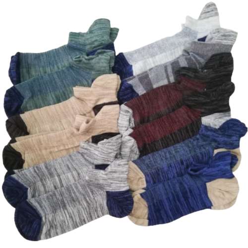 MENS REINFORCED ANKLE SOCKS - 12 PAIRS MOTTEE ZCONIA