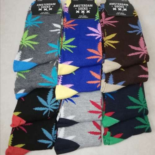 AMSTERDAM MIDCALF SOCKS - 12 PAIRS (WEED) EXCELLENT QUALITY