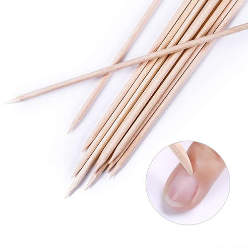 10 WOODEN CUTICLE STICKS (ORANGE STICKS)
