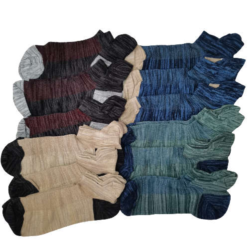 MENS REINFORCED ANKLE SOCKS - 12 PAIRS MOTTEE ZCONIA