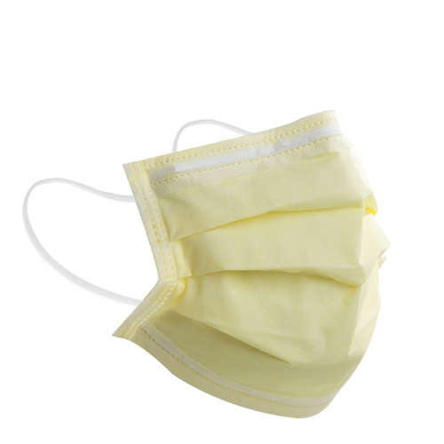 10 DISPOSABLE FACE MASKS - SOFT YELLOW