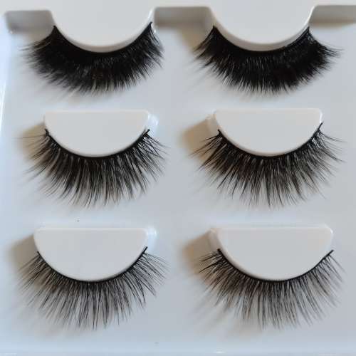 SELF ADHESIVE EYELASHES AND LINER (3 PAIRS IN BOX) MIXED