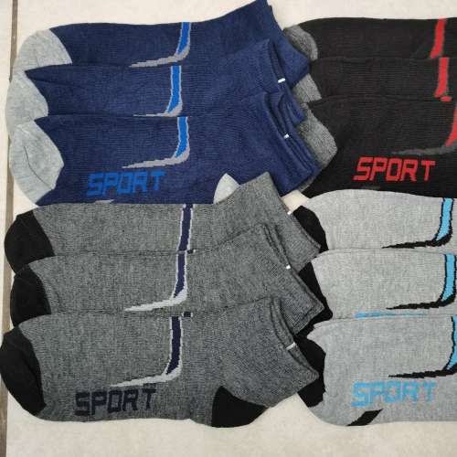 MENS ANKLE SPORT SOCKS - 12 PAIRS MIXED