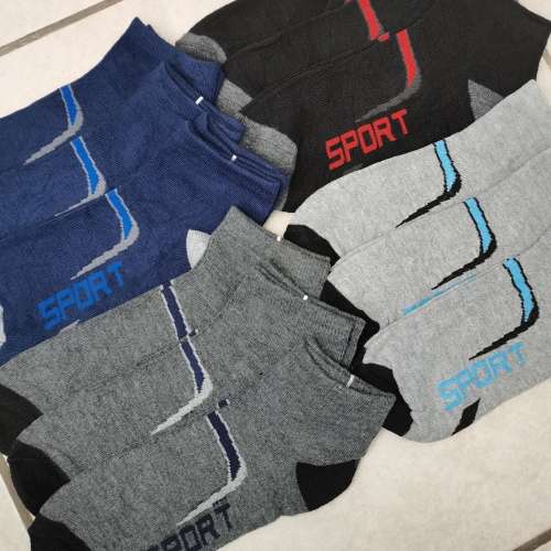 MENS ANKLE SPORT SOCKS - 12 PAIRS MIXED