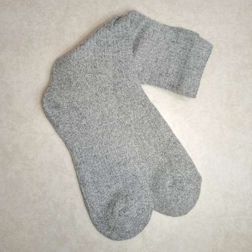 100% COTTON HIKING SOCKS - 1 PAIR GREY