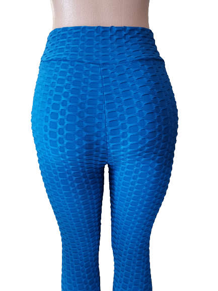 HONEYCOMB HIGH WAISTED LEGGINGS - M/L BLUE