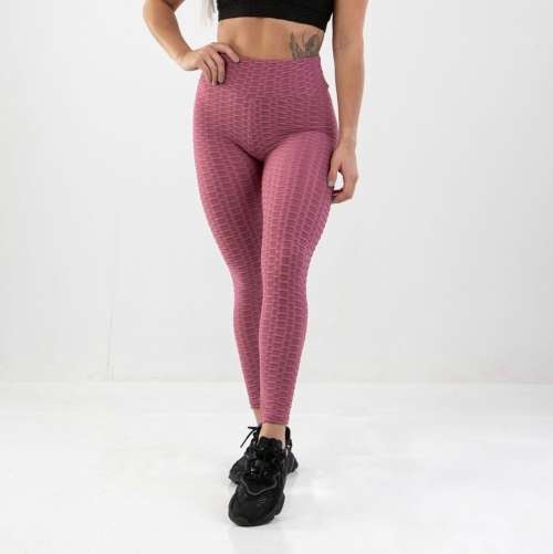 HONEYCOMB HIGH WAISTED LEGGINGS - M/L PINK