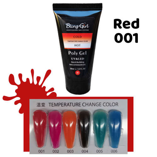 Poly Gel 30ml Temperature Change Polygel RED 001