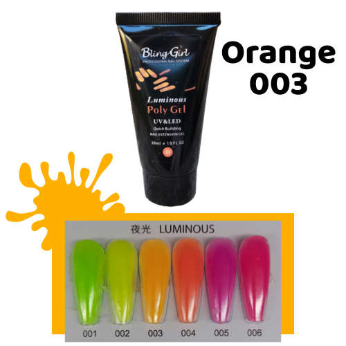 Poly Gel 30ml Luminous Polygel ORANGE 003