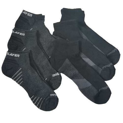 6 PAIRS MENS CUSHIONED ANKLE SOCKS - PRO PLAYER