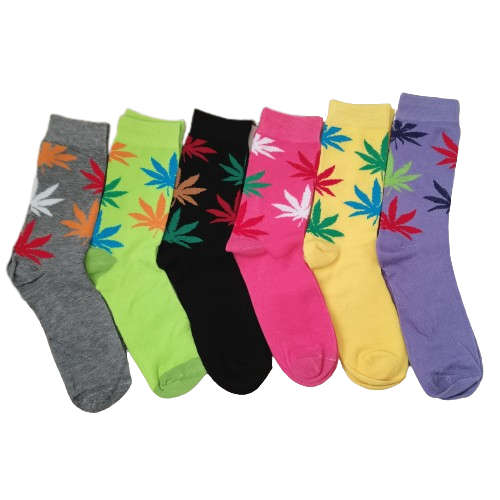 6 Pairs of Unisex Weed Leaf Socks