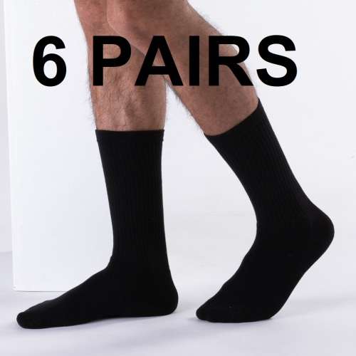 6 Pairs of Thick Black Boot Socks