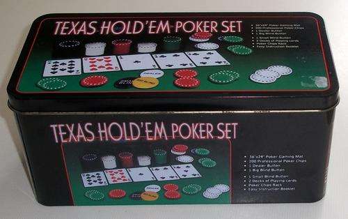 Texas Hold'em Poker Set in Tin Holder