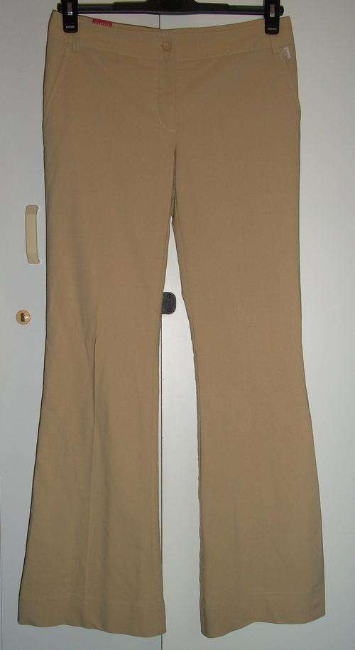 Dark Beige Hipster Bootleg Pants by VERTIGO - Size Medium