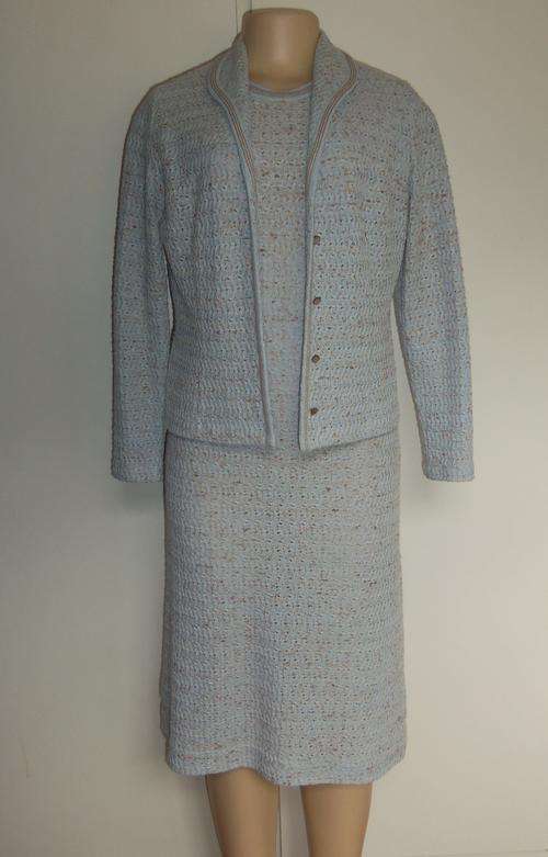 Pale Blue Vintage Dress and Matching Jacket by LADIES PRIDE - Size 12  ** AMAZING CONDITION **