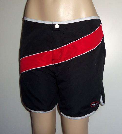 Black and Red Board Shorts by SURF BASE - Size Large