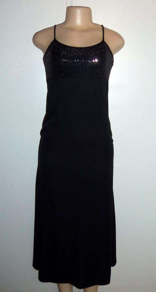 Long Black Dress with Top Sequins by CATWALK - Size 32