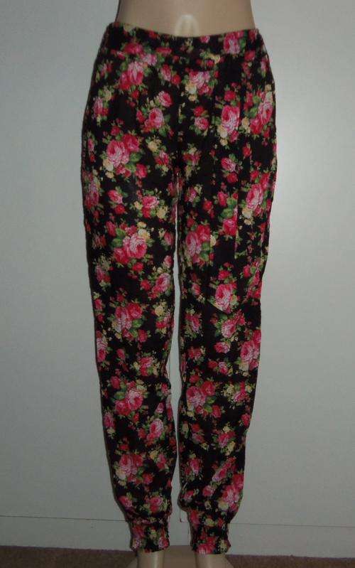 Black & Floral Pants by CANDY BOX - Size 34 ** BRAND NEW **