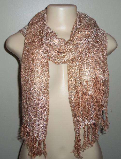 Stunning Beige & Cream Woven Viscose Scarf *** BRAND NEW ***