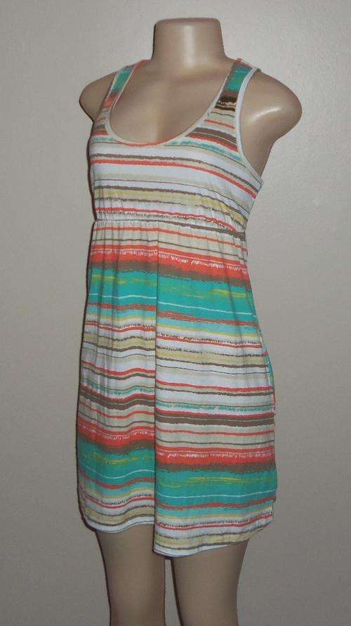 Peach, Beige & Turquoise Sun Dress/Top - Size LARGE ** BRAND NEW **