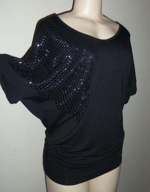 Stunning Black Top with Side Detail - Size MEDIUM ** BRAND NEW **