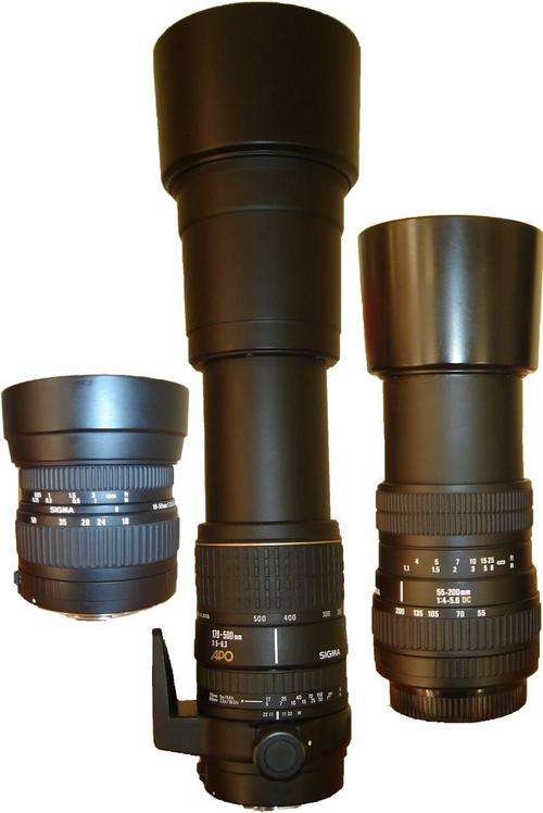Sigma Lens. SA mount. Trio of 18-50, 55-200 and 170-500
