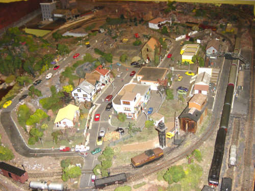 Model train town