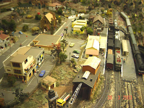 Model train town