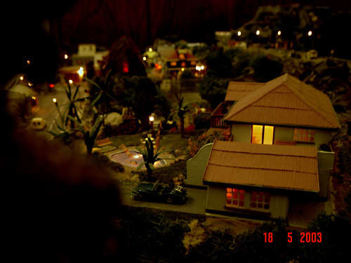 Model train town