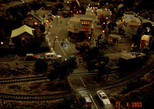 Model train town